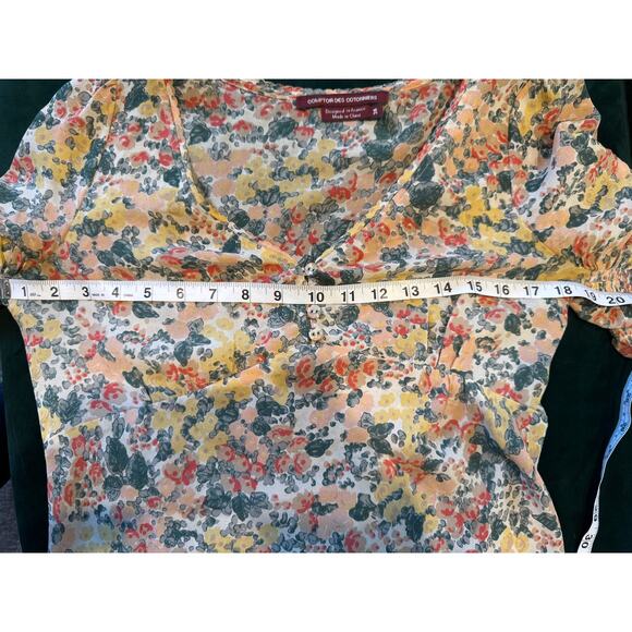 COMPTOIR DES COTONNIERS Silk Floral Blouse in Size 38 (8) - Picture 7 of 9